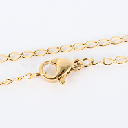 304 Stainless Steel Chain Necklaces, with Lobster Claw Clasps, Golden, 17.5 inch(44.4cm), 2mm(MAK-N016-11G)