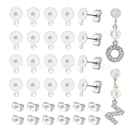304 Stainless Steel Stud Earring Findings, with Ear Nuts, 200pcs/box(STAS-UN0007-12P)