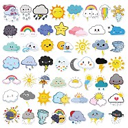 50Pcs Weather Theme PVC Self-Adhesive Cartoon Stickers, Waterproof Decals for Party Decorative Presents, Kid's Art Craft, Colorful, 40~80mm(STIC-PW0018-03)