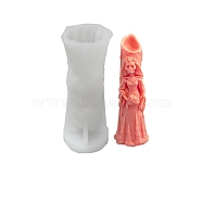 DIY Halloween Theme Ghost Bride-shaped Candle Making Silicone Statue Molds, Portrait Sculpture Resin Casting Molds, Clay Craft Mold Tools, White, 122x45mm, Inner Diameter: 36mm(DIY-D057-05A)