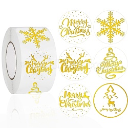 Christmas Theme Adhesive Roll Sticker Labels, for Envelopes, Bubble Mailers and Bags, Mixed Shapes, 25mm, 500pcs/roll(DIY-S001-07C)