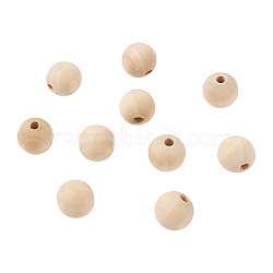 Unfinished Wood Beads, Natural Wooden Loose Beads Spacer Beads, Round, Moccasin, 16mm(WOOD-KS0001-06)