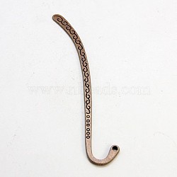 Tibetan Style Bookmarks, Zinc Alloy, Red Copper, Cadmium Free & Lead Free & Nickel Free, 84x14x1.5mm, Hole: 1.6mm(K092Z062)