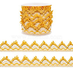 BENECREAT Wavy Edge Polyester Curtain Lace Trim, Tassel Fringe Lace Ribbon, with Plastic Spool, Gold, 1-5/8 inch(42mm), about 13.67 Yards(12.5m)/Roll(OCOR-BC0005-16C)