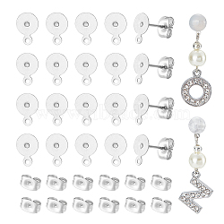 304 Stainless Steel Stud Earring Findings, with Ear Nuts, 200pcs/box(STAS-UN0007-12P)