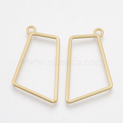 Smooth Surface Alloy Open Back Bezel Pendants, For DIY UV Resin, Epoxy Resin, Pressed Flower Jewelry, Geometry, Matte Gold Color, 33x22x1.5mm, Hole: 1.8mm(X-PALLOY-S117-130)
