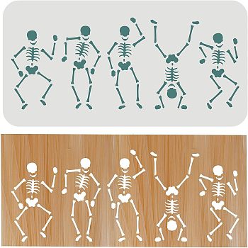 Plastic Painting Stencils Sets, Reusable Drawing Stencils, for Painting on Scrapbook Fabric Tiles Floor Furniture Wood, White, Dancer Pattern, 30x15cm