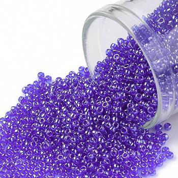 TOHO Round Seed Beads, Japanese Seed Beads, (116) Transparent Luster Cobalt, 15/0, 1.5mm, Hole: 0.7mm, about 3000pcs/10g