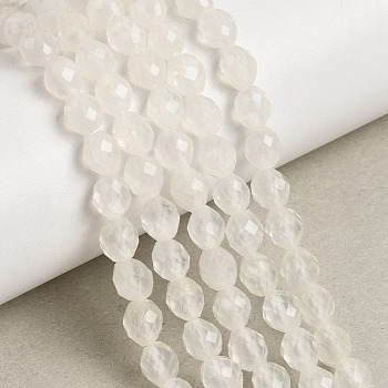 Natural Quartz Crystal Beads Strands, Rock Crystal, Faceted, Rice, 6~6.5x5~6mm, Hole: 1.2mm, about 58~62pcs/strand, 14.57''~14.76''(37~37.5cm)