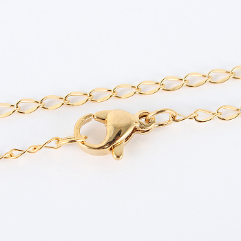 304 Stainless Steel Chain Necklaces, with Lobster Claw Clasps, Golden, 17.5 inch(44.4cm), 2mm