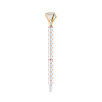 Plastic Diamond Painting Point Drill Pen, Polka Dot Pattern, Diamond Painting Tools, with Diamond Ornament, WhiteSmoke, 135x9~24mm