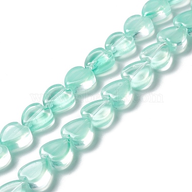 Aquamarine Heart Glass Beads
