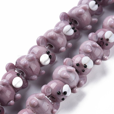 Opaque Handmade Bumpy Lampwork Beads Strands(LAMP-T007-19-A01)-1