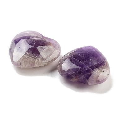 Heart Natural Amethyst Worry Stone(G-C134-06A-26)-2