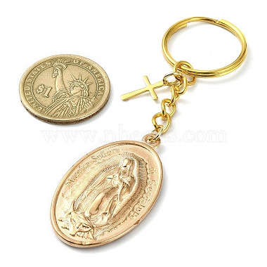 Oval with Virgin Mary Alloy Keychain(KEYC-JKC00722)-3