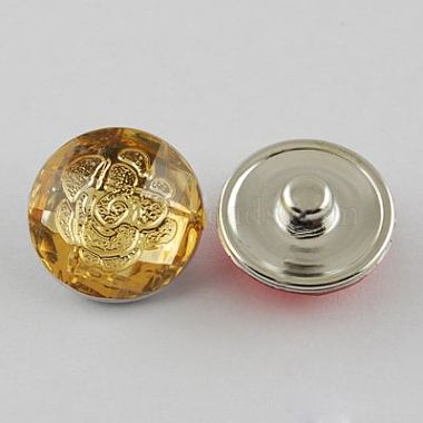 28L(18mm) Platinum Gold Flat Round Brass+Other Material Jewelry Buttons