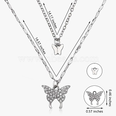 Alloy Butterfly Pendant Necklaces for Women(JN1064A)-3