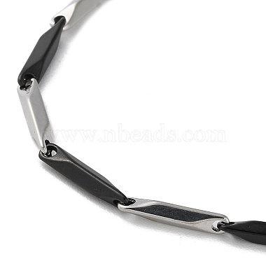 201 collares de cadena de eslabones de barra de acero inoxidable para hombres y mujeres(NJEW-G112-07A-EBP)-2