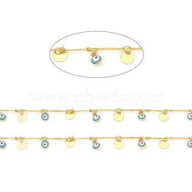 Turquoise Brass+Enamel Bar Link Chains Chain
