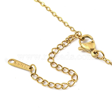 201 Stainless Steel Melting Ring Pendant Necklace with Cable Chains(NJEW-Q317-34G)-3