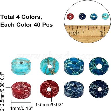 160Pcs 4 Colors Natural Imperial Jasper Beads Strands(G-NB0002-80)-2