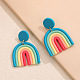 Polymer Clay Arch Dangle Stud Earrings for Women(VALE-PW0001-048K)-1