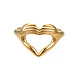 Ion Plating(IP) Rack Plating 304 Stainless Steel Heart Gesture Open Cuff Ring for Women(RJEW-S405-260G)-2