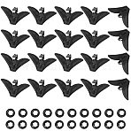 Iron Tie Clips, with Plastic Fixed Collar, Black, 30x54x19mm, 2 bags/set(FIND-CA0008-20A)