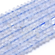 Natural Blue Lace Agate Beads Strands, Faceted, Bicone, 2.5~3x1.5~2mm, Hole: 0.5mm, about 250pcs/Strand, 14.96 inch(38cm)(G-F686-24)