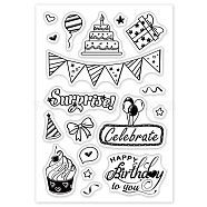 PVC Plastic Stamps, for DIY Scrapbooking, Photo Album Decorative, Cards Making, Stamp Sheets, Birthday Themed Pattern, 16x11x0.3cm(DIY-WH0167-56H)