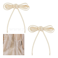2M Flat Satin Ribbons, for Webbing Dress Zipper Replacements, Beige, 5mm, about 2.19 Yards(2m)/Bundle(OCOR-WH0078-86C)