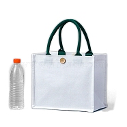 Canvas Bags with Handles, Rectangle Tote Bags, White, 30x16x26cm(PW-WG74227-03)