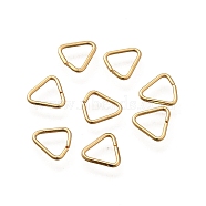 Triangle 304 Stainless Steel Open Jump Rings, for Chainmaille Weaves, Real 18K Gold Plated, 6x6x0.7mm, Inner Diameter: 5.5x5mm(STAS-F311-11G-01)