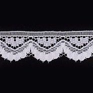 Lace Trim Nylon Ribbon for Jewelry Making, White, 1/2inch(14mm); about 300yards/roll(274.32m/roll)(ORIB-F003-126)