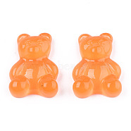 Transparent Resin Cabochons, Bear, Dark Orange, 20x15x6~7mm(CRES-S307-007-B04)