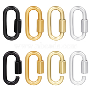 8Pcs 4 Colors Alloy Screw Carabiner Lock Charms, for Necklaces Making, Mixed Color, 34x18x7mm, Inner Diameter: 26x7mm, 2pcs/color(FIND-UN0003-30)