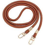 Universal Cell Phone Lanyard Crossbody Adjustable PU Leather Phone Lanyard, with Alloy Clasp, Saddle Brown, 119cm(AJEW-WH0470-47B)