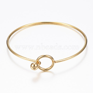 304 Stainless Steel Bangle, Golden, 2-3/8 inch(6~6.5cm)(X-BJEW-H530-01G)