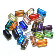 Imitation Austrian Crystal Beads, Grade AAA, Faceted, Rectangle, Mixed Color, 8x14x5.5mm, Hole: 0.9~1mm(SWAR-F081-8x14mm-M)