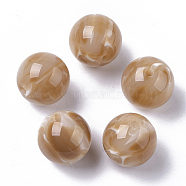 Resin Beads, Imitation Gemstone, Round, Peru, 16mm, Hole: 2mm(X-RESI-T039-025)