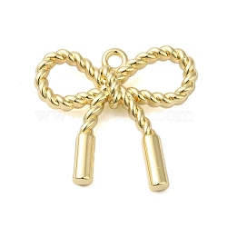 Rack Plating Alloy Pendants, Cadmium Free & Lead Free, Bowknot, Golden, 19x20x3mm, Hole: 1.6mm(X-PALLOY-S186-08G)