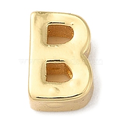 Rack Plating Brass Slide Charms, Cadmium Free & Lead Free, Real 18K Gold Plated, Letter, Letter B, 7.5x5x3.5mm, Hole: 1.4mm(KK-M254-15G-B)