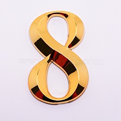 Plastic & PVC Number Sign Labels, Gold, Num.8, 8: 70x44.5x8mm(X-KY-WH0023-B08-02)