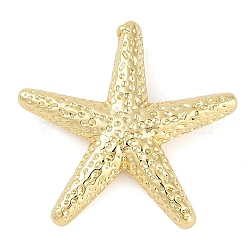 Rack Plating Brass Pendants, Long-Lasting Plated, Cadmium Free & Lead Free, Real 18K Gold Plated, Starfish, 29x30.5x4.5mm, Hole: 4.5x3mm(KK-P287-40A-G)