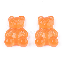 Transparent Resin Cabochons, Bear, Dark Orange, 20x15x6~7mm(CRES-S307-007-B04)