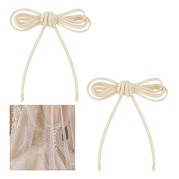 2M Flat Satin Ribbons, for Webbing Dress Zipper Replacements, Beige, 5mm, about 2.19 Yards(2m)/Bundle