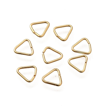 Triangle 304 Stainless Steel Open Jump Rings, for Chainmaille Weaves, Real 18K Gold Plated, 6x6x0.7mm, Inner Diameter: 5.5x5mm