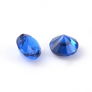 Spinel Diamond Shape Cubic Zirconia Cabochons, Faceted, Blue, 1x2mm, about 1000pcs/bag