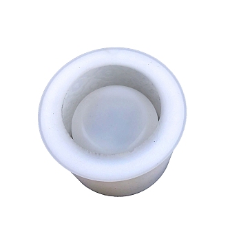 Round Flowerpot DIY Silicone Molds, Resin Plaster Cement Casting Molds, White, 108x81mm