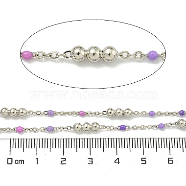 Brass Enamel Round Beaded Link Chain(CHC-G022-07P-20)-2